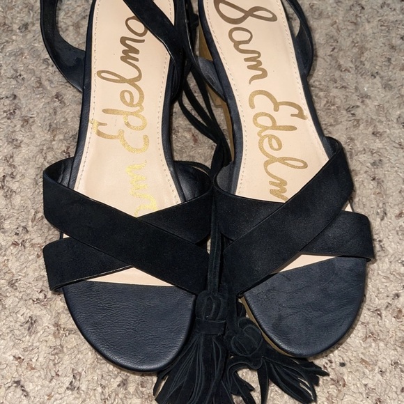 [NWOB] Sam Edelman Jenna Wood Platform Clog Sandal, Size 9, Black Suede Leather - Picture 3 of 8